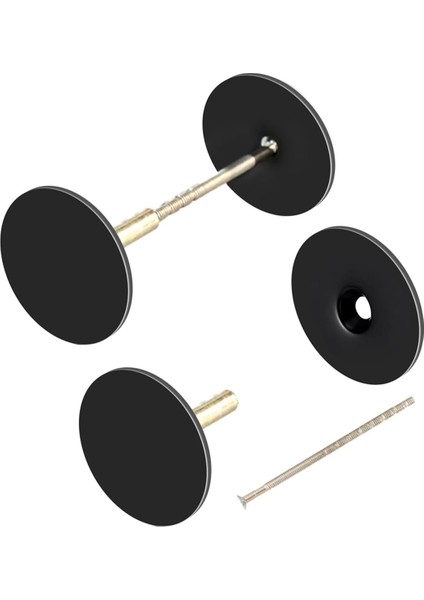2 Paket Kapı Deliği Kapak Plakası Kapı Düğmesi Soyu Deli Dolgu Plakası Metal Bağlantı Vidaları Sürgü Kapak Plakası (Siyah) (Yurt Dışından)
