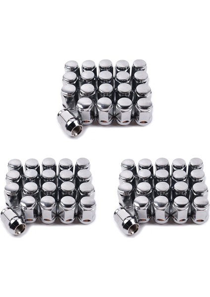 60PCS 14X1 5 Lug Somun - 19MM Lug Somun 1 38 Inç Uzunluğunda 3/4 Inç Hex Chrome Lug Nuts 1999-2021 Için Chevy Silverado 1500 (Yurt Dışından)