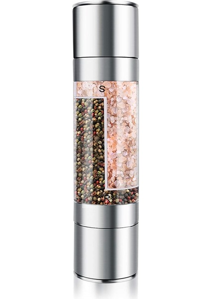 Tuz ve Biber Öğütücü - 2&#39 Den 2 Manuel Paslanmaz Çelik Tuzlu Mill Fabrikası Baharat Öğütücüler Shakers (Yurt Dışından)