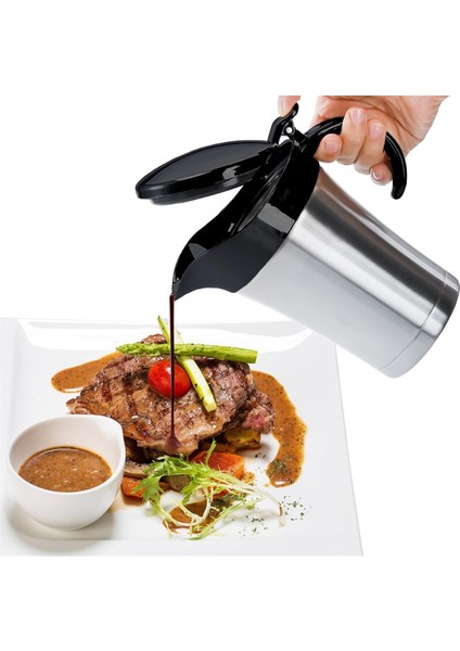 Çift Yalıtılmış Sos Botu Paslanmaz Çelik Sos Sosu Kapaklı Ideal Sos Daha Sıcak Sürahi 750ML (Yurt Dışından) fırsatları