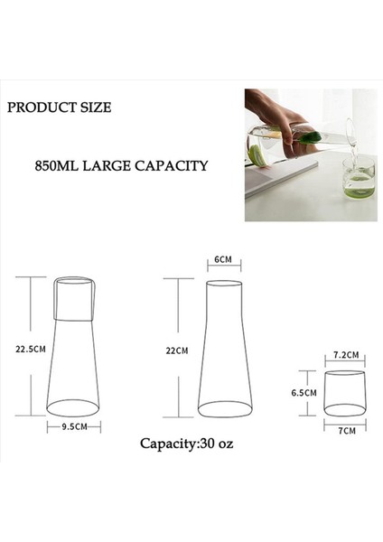 3x Açık Başucu Su Sürahi Seti Yatak Odası Için Tumbler Cam ile Seti Camlı Gece Su Sürahi Fincan Seti (Yurt Dışından) indirimleri