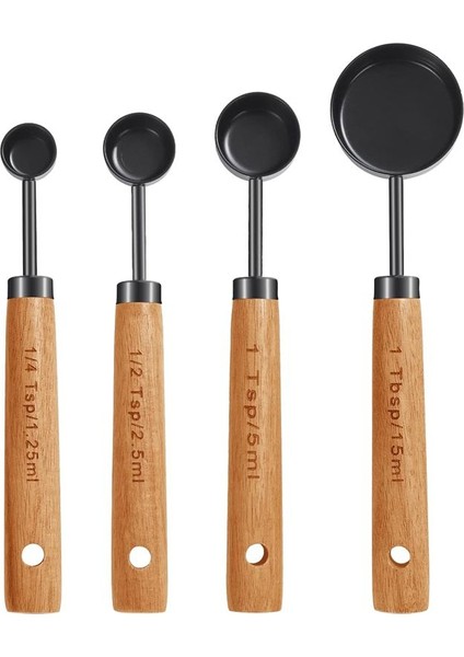 Kupalar ve Kaşık Ölçüm Metrik ve Abd Ölçümleri ile Ahşap Sap Kuru ve Sıvı Ölçüm Fincanı 8 Adet (Yurt Dışından) modelleri