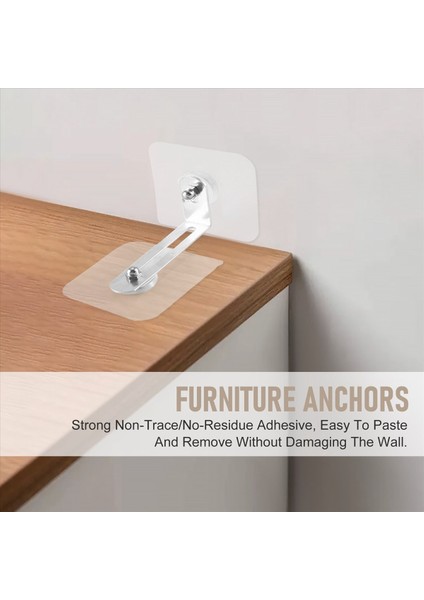 Mobilya Ankrajları Duvar Ankrajları Anti Binberi Mobilya Ankrajları Matkap Yok Yapışkan Mobilya Duvar Ankrajları Bebek 6 Pcs (Yurt Dışından) fırsatları