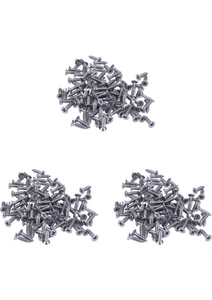 300X Paslanmaz Çelik Düz Kafa Phillips Kendi Kendine Dokunma Vidası 12X3MM Gümüş (Yurt Dışından)