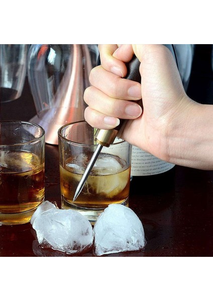 6pcs Paslanmaz Çelik Buz Seçimleri Mutfak Alet Buz Toplama Ahşap Sap ve Kamp Için Güvenlik Kapağı ve Restoran (Yurt Dışından) modelleri