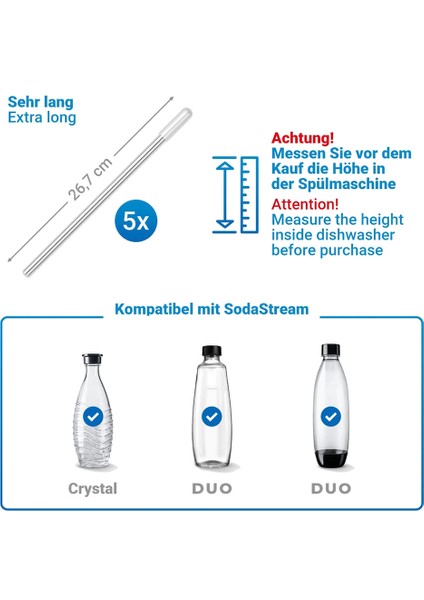 Bulaşık Makinesi Şişesi Tutucular Sodastream Kristal ve Ikilisi Için Bulaşık Makinesi Ekleme Silikon Kapağı 26 7 cm 5pcs (Yurt Dışından) fırsatları