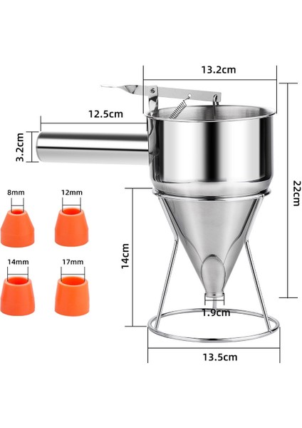 Gözleme Hamur Dispenser Stand Cupcakes Pişirme Make Araçları ile Çok Kalibre Paslanmaz Çelik Huni Dağıtıcı (Yurt Dışından) fiyatları