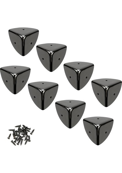 Demir Köşe Koruyucular Siyah Dekor Kutusu Kenar Kapağı 39MM/1 53IN Kutu Dolap Kenar Güvenlik Muhafızları 8pcs Siyah (Yurt Dışından)