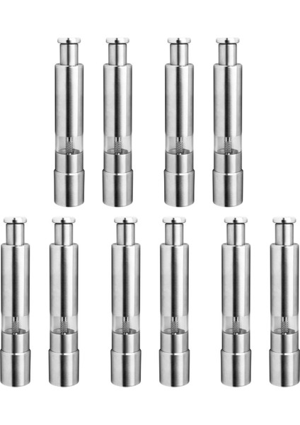 Tuz ve Karabiber Değirmeni Seti Paslanmaz Çelik Tuz ve Karabiber Öğütücü Dayanıklı Bir El Operasyonu Tuz ve Karabiber Değirmen 10 Paket (Yurt Dışından)