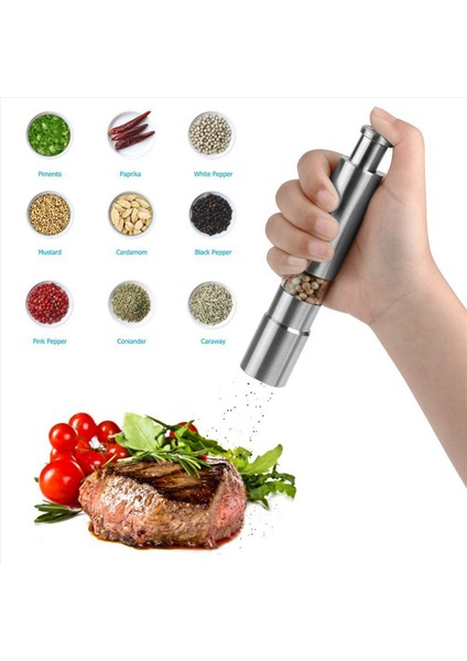Tuz ve Karabiber Değirmeni Seti Paslanmaz Çelik Tuz ve Karabiber Öğütücü Dayanıklı Bir El Operasyonu Tuz ve Karabiber Değirmen 10 Paket (Yurt Dışından) modelleri