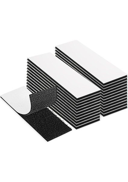 100 Paket Kanca ve Döngü Bandı 1x4 Inç Güçlü Bant Çift Taraflı Yapışkan Yapışkan Yeniden Kullanılabilir Birbirine Geçme Bant (Yurt Dışından)