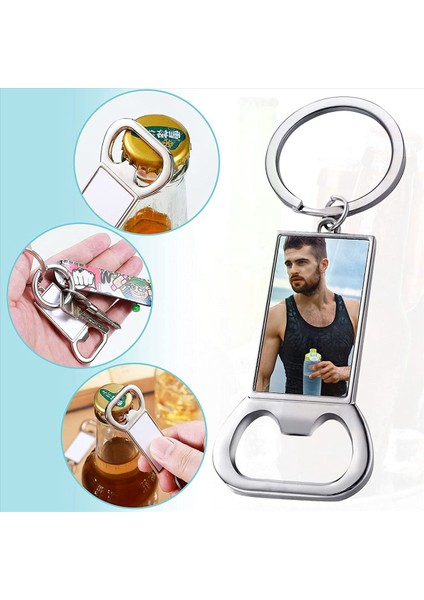 20PCS Süblimasyon Boşlukları Anahtarlıklar Boş Metal Şişe Açıcı Anahtar Halkaları Dikdörtgen Isı Transferi Süblimasyon Anahtarlıkları (Yurt Dışından) indirimleri