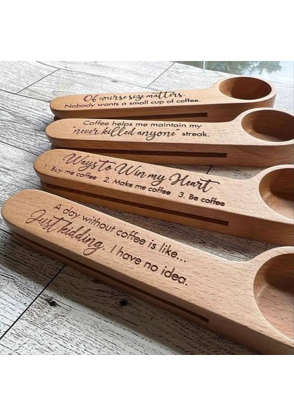Kahve Ölçüm Kepçe 2-1 Arada Ahşap Oyulmuş Kahve Kepçesi ve Çanta Klip Mutfak Araçları Kahve Kaşık Stili 1 (Yurt Dışından) indirimleri