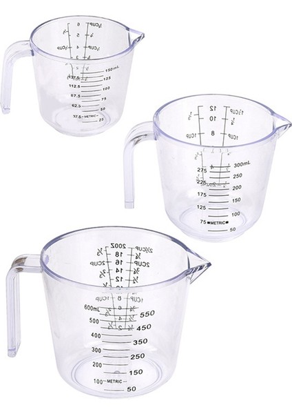 Kilekler Seti Mutfak Plastik Seti Pişirme Aleti Için 3 Için Sıvı Ölçüm Kupaları Plastik Ölçüm Bardakları (Yurt Dışından)