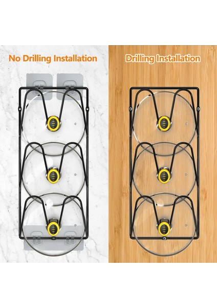 Mutfak Dolabı Için 2 Paket Tencere Kapağı Tutucular-Duvara Monte Veya Kapıya Monte Kapaklı Organizatör Rafı (Yurt Dışından) indirimleri