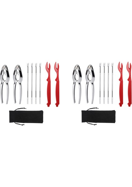 Yengeç Krakerleri ve Aletleri Istakoz - 4 Yengeç Bacak Krakeri ve 8 Yengeç Ayağı Çatalları Sağlam ve Dayanıklı ve Pasproof ve Yeniden Kullanılabilir (Yurt Dışından)