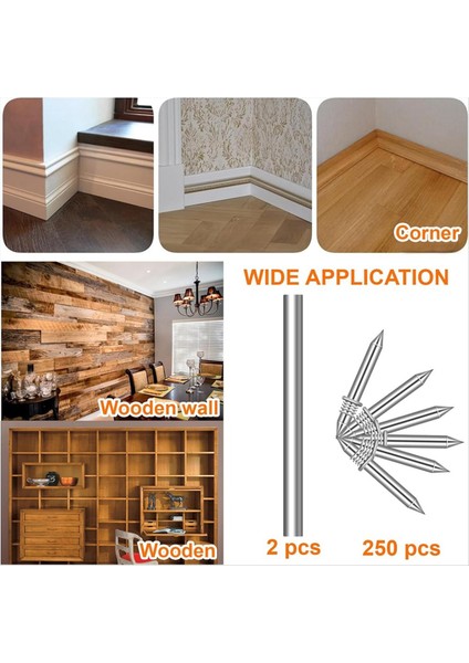 250PCS Süpürme Tahtası Çivileri Çifte Kafa Süpürme Iplik Dikişsiz Çivi Tırnaklara Özgü Kılıf Aracı ile Donatılmış (Yurt Dışından) fırsatları