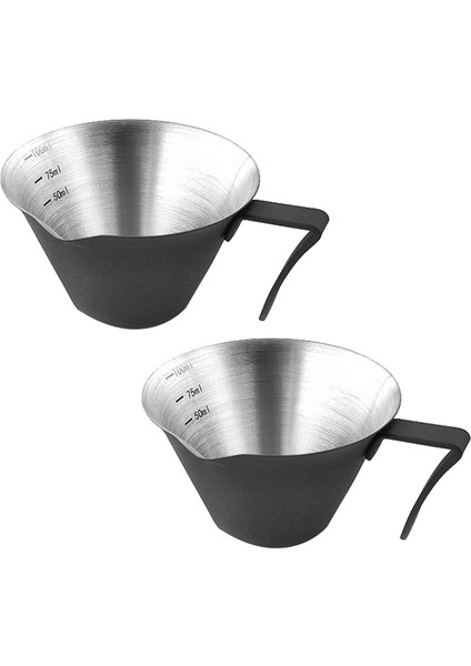 Espresso Saplı Ölçüm Kupası 2 Paket Çift Atış Espresso Bardak Paslanmaz Çelik Espresso Döküm Kupası Siyah (Yurt Dışından)