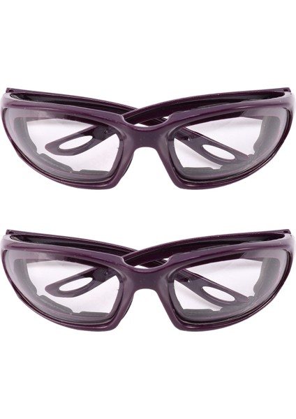2x Gözyaşı Soğan Kesme Goggles Gözleri Göz Koruyucu Mutfak Gadget Aracı Mor (Yurt Dışından)