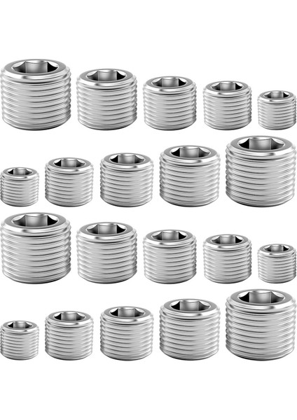 Boru Fiş Aksesuarları Combo Kit 1/8 Inç 1/4 Inç 3/8 Inç 1/2 Inç 3/4 Inç Npt Erkek Altıgen Iplik Soket Boru Fişi (Yurt Dışından)