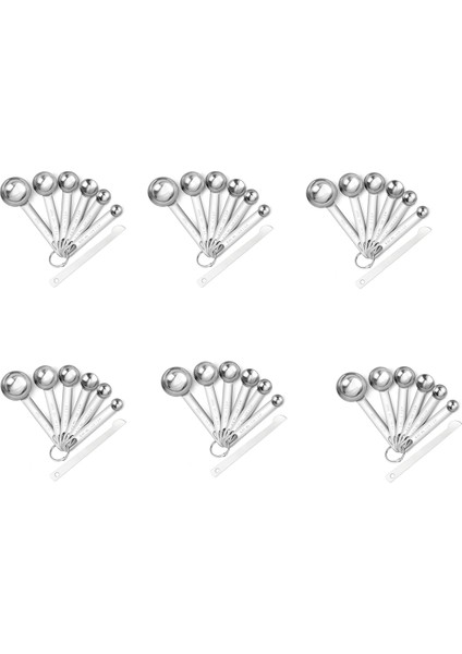 6x Paslanmaz Çelik Ölçüm Kaşları Cups Seti Küçük Çorba Kaşığı Çay Kaşığı Kuru ve Sıvı Için Bonus Tesviye ile Set 6 (Yurt Dışından)