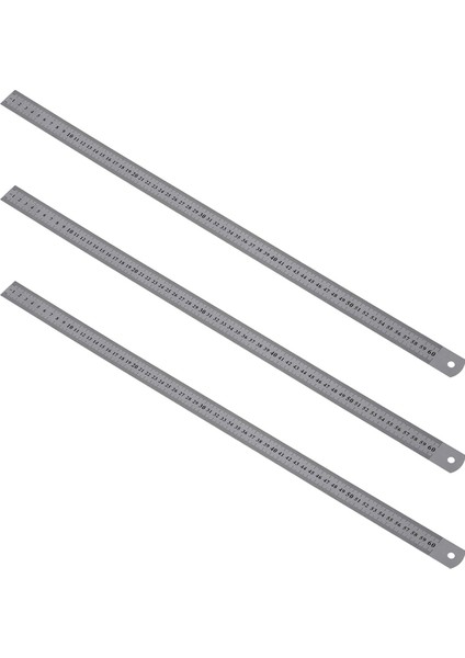3x Paslanmaz Çelik 60CM 23 6 Inç Ölçüm Uzun Düz Cetvel (Yurt Dışından)