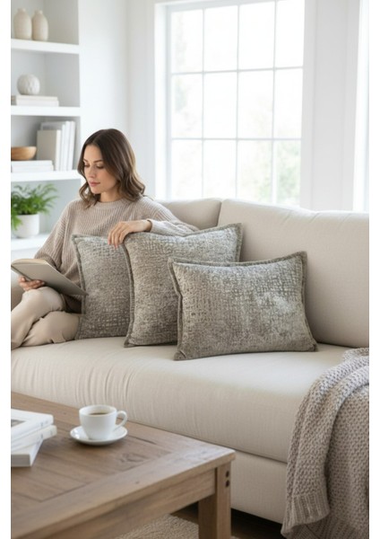 Kırlent İthal Kadife Kumaş 3'lü Set - Yumuşak Dokulu Dekoratif Özel Tasarım Kırlent Kılıfı - S8 fiyatları