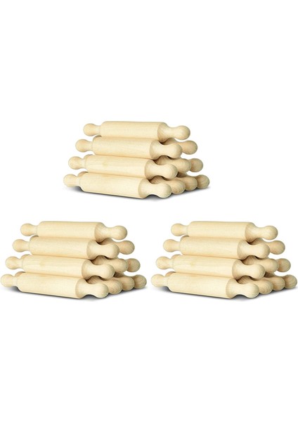 30X Ahşap Mini Yuvarlanma Pimi 6 Inç Uzunluğunda Mutfak Pişirme Pimi Küçük Ahşap Hamur Silindir Çocuklar Için Fondan Makarna (Yurt Dışından)