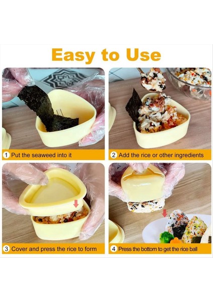 Onigiri Kalıbı 3 Paket Pirinç Kalıbı Musubi Maker Kiti Maker Press Klasik Üçgen Pirinç Top Üreticisi Suşi Kalıbı (Yurt Dışından) modelleri