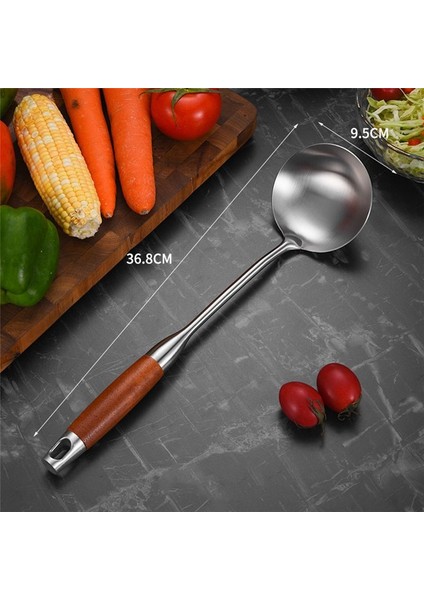 Karbon Çeliği Için Paslanmaz Çelik Spatula Paslanmaz Çelik Wok Spatula Metal Wok Aletleri Seti Ahşap Saplı Çorba Kepçe (Yurt Dışından) fırsatları