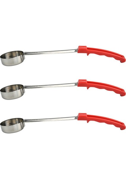 3x Pizza Yayılmış Sos Kauçuk Sapı Düz Dip Mutfak Yemek Kaşığı Paslanmaz Çelik Ölçüm Karıştırıcı Çorba Kaşığı (Yurt Dışından)