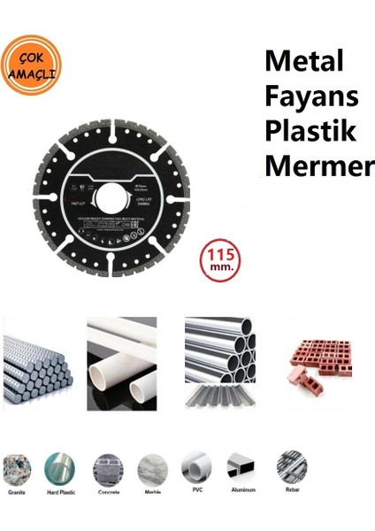 Seramik-Taş-Alüminyum-Pvc-Çelik Çok Amaçlı Kesme Diski modelleri