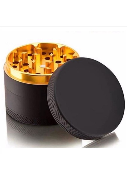 2x Alüminyum Bitki Öğütücü Siyah Kauçuk Boya Altın Renk Içinde - Büyük Kapasite 2 48 Inç (Yurt Dışından) fiyatları