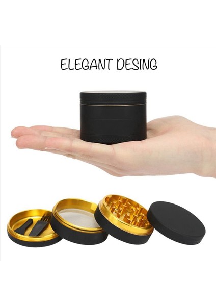 2x Alüminyum Bitki Öğütücü Siyah Kauçuk Boya Altın Renk Içinde - Büyük Kapasite 2 48 Inç (Yurt Dışından) modelleri