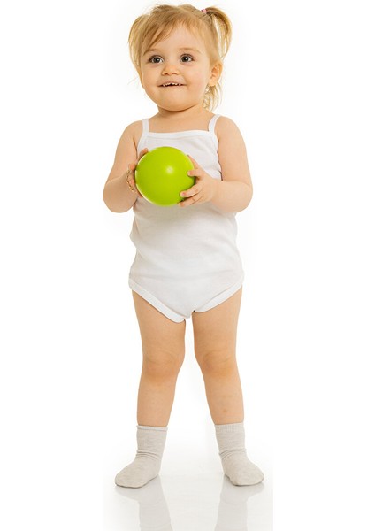 Unisex 5li Beyaz Body Bisiklet Yaka İp Askılı Beyaz