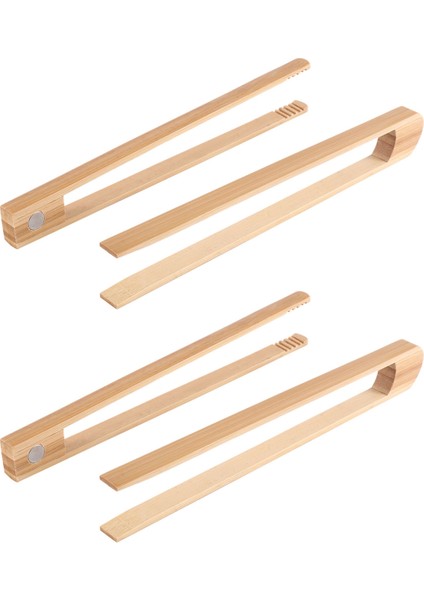 4 Adet Manyetik Bambu Tost Maşaları 8 7 Inç Ahşap Mutfak Tost Maşaları Yemek Doğal Bambu Mutfak Teslimleri (Yurt Dışından)