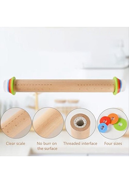 4 Ayarlanabilir Kalınlık Halkası Pişirme Için Yapışmaz Hamur Silindiri Mutfak Malzemeleri Için Pizza Silindiri (Yurt Dışından) indirimleri