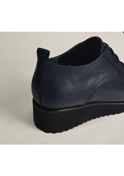 Kadın Hakiki Deri Eva Taban Bağcıklı Lacivert Ayakkabı fiyatları