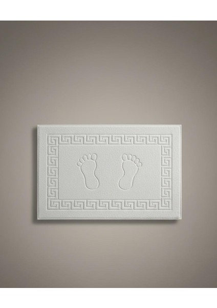 Ayak Paspası %100 Pamuk | Beyaz-Pamuklu-Yumuşak Doku-Desenli-Banyo-Tuvalet