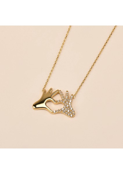 14 Ayar Altın Kalp Eller Kolye, Kız Arkadaşına Hediye Kolye fiyatları