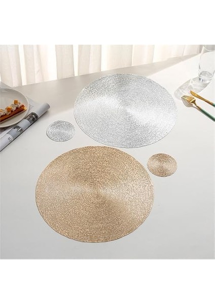 Pvc Yemek Takımı, Yuvarlak Pvc Amerikan Servis Seti 6 Parça Gümüş(Silver) modelleri