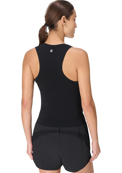 Athlete Crop Seamless Workout Kadın Siyah Fitness Tişört fırsatları