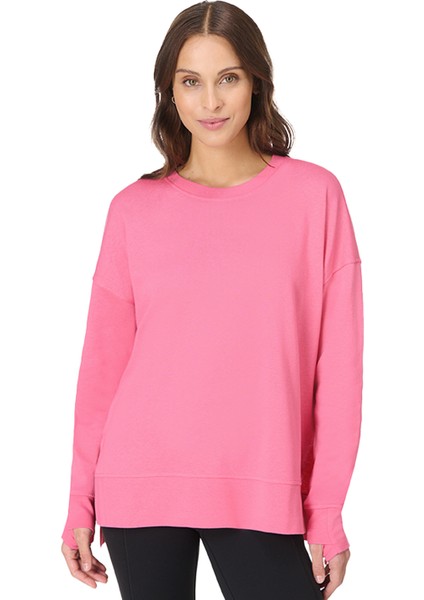 After Class Longline Kadın Pembe Sweatshirt