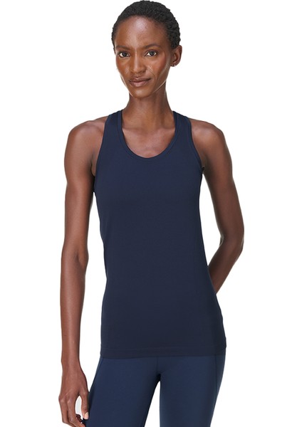 Athlete Seamless Workout Tank Kadın Mavi Fitness Tişört