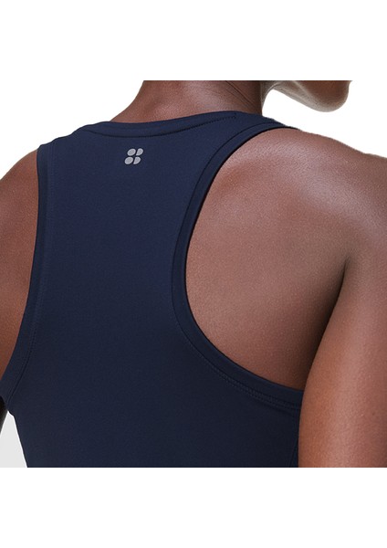 Athlete Seamless Workout Tank Kadın Mavi Fitness Tişört fırsatları