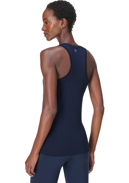 Athlete Seamless Workout Tank Kadın Mavi Fitness Tişört