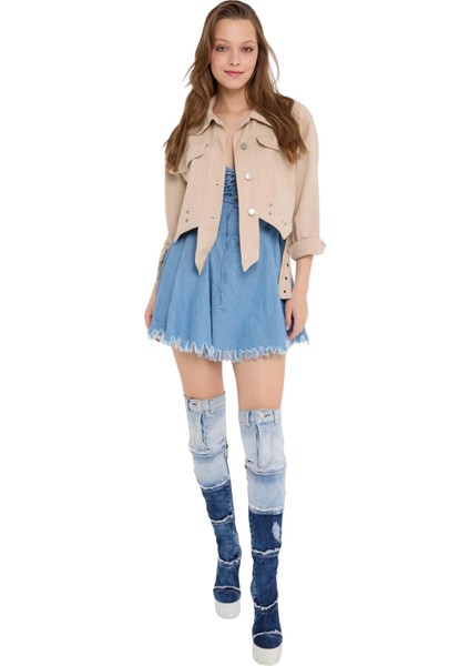 /diz Üstü Kot Çizmeleri, Kadın Kot Ayakkabılar, Modern Botlar, Platform Kot Botlar / Mavi Renk Kot Çizme /doğum Günü Hediyesi fırsatları