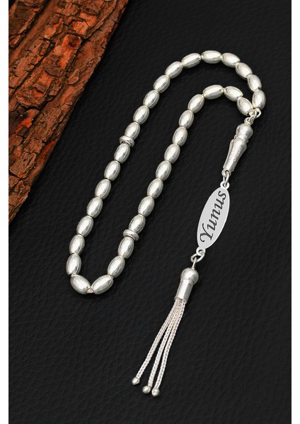 Isimli Gümüş Tesbih Arpa Kesim Isim Yazılan Gümüş Tesbih 925 Ayar ST387 fırsatları