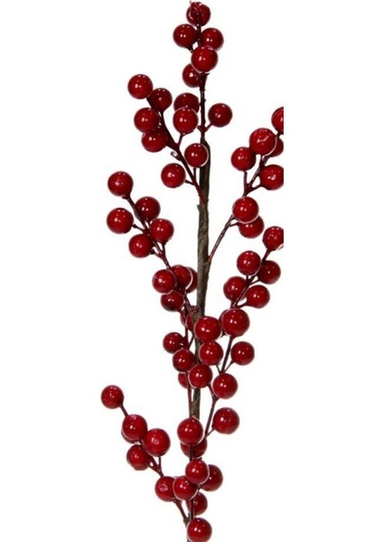 Kırmızı Yapay Berry Dalı 51 Cm, Beyaz Renkli Dekoratif Bitki Parçası fırsatları
