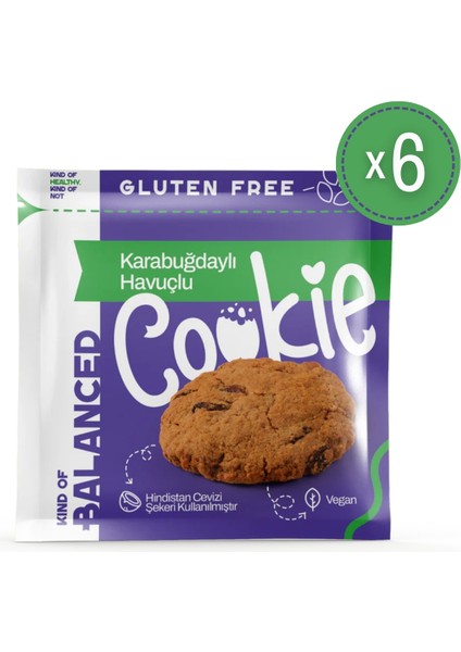 Glütensiz Karabuğdaylı Havuçlu Cookie 60 gr x 6 Adet